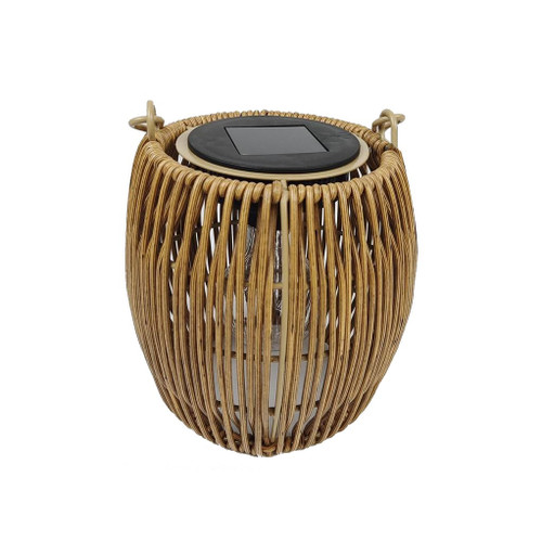 Solar Hanging Lantern Natural  Warm White LED D9 x W15 x H16cm