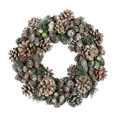 Wreath with green berries and acorns 30x30x8cm