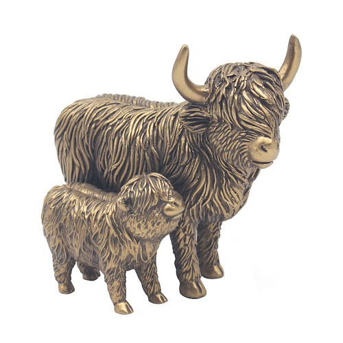 Bronze Highland Cow & Calf