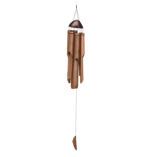 Wind Chime With 6 Bamboo, Size Dia 15Xh54Cm. Total Length With Rope: 1 Meter.