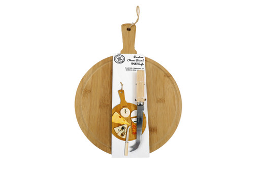 36X26cm Round Bamboo Tray with Knife