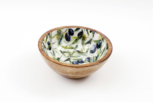 17.5cm Olive Enamelled Bowl