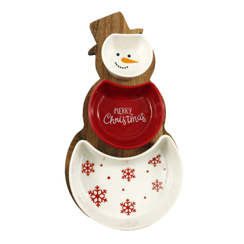 4Pc Snowman Tapas Set
