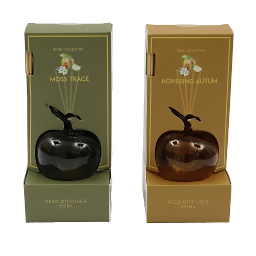 100Ml Apple Glass Diffuser 2 Asst