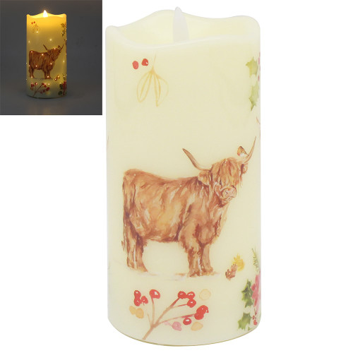 Highland Cow Led Candle