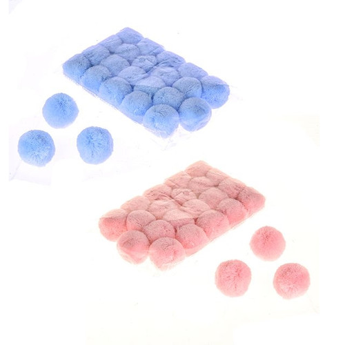 Mini Pom Poms 4Cm Set Of 24 Assorted