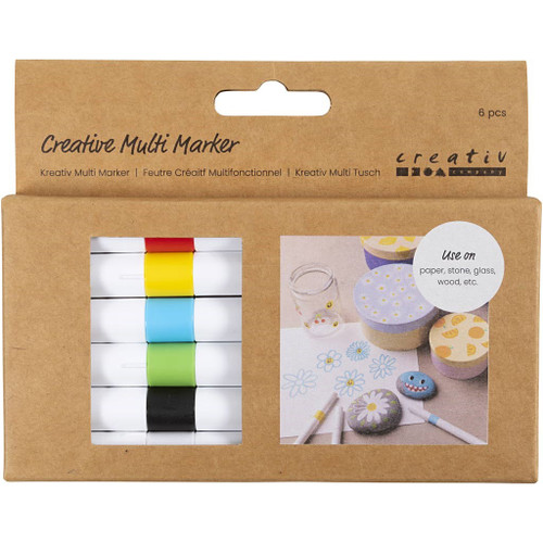 Creative Multi Marker, line 4 mm, assorted colours, 6 pc 1 pack