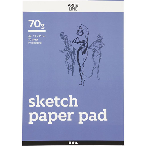 Sketch Pad, A4, sheet 210x297 mm, 70 g, white, 70 sheet 1 pack