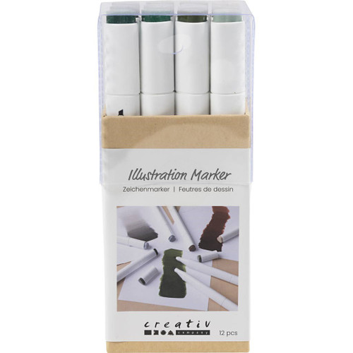 Illustration Marker, line 1+8 mm, Nature colours, 12 pc 1 pack
