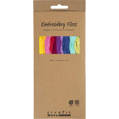 Embroidery Thread, thickness 1 mm, colorful, 10x8 m 1 pack