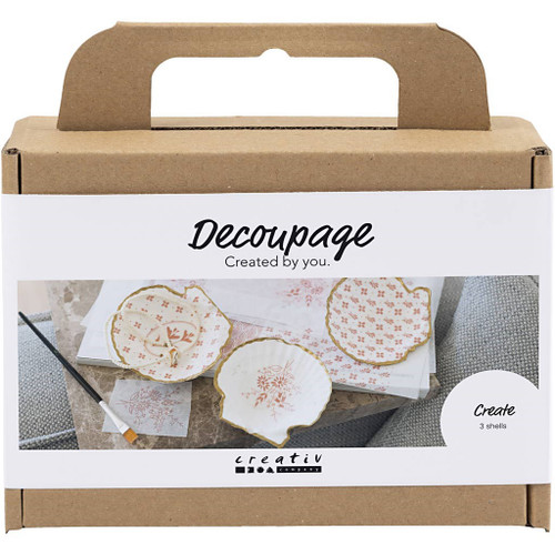 Mini Craft Kit Decoupage, Mussel shells, soft rose, 1 pack