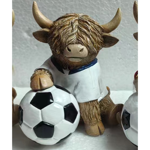 Highland Cow Football White