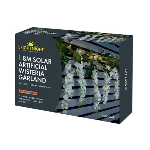 Solar LED Artificial Wisteria Garland 1.8M