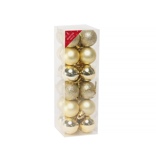 Champagne Shatterproof Baubles (3cm) (24 pieces)