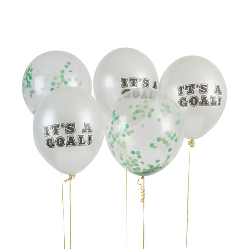 Football 'It's A Goal!' 12" Latex Balloons - Pack of 5