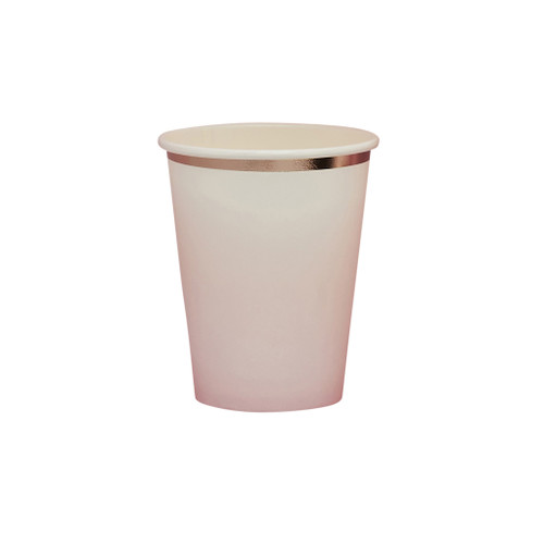 Rose Gold & Pink Ombre Paper Cups - Pack of 8
