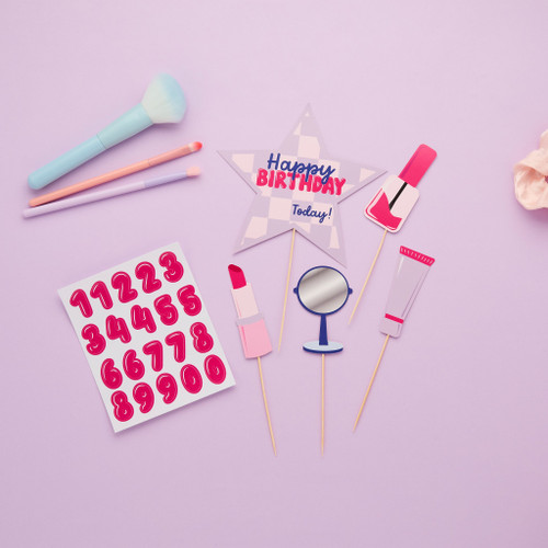 Pamper Party 'Happy Birthday' Card Cake Topper Set