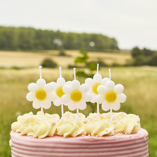Daisy Shaped Candles - Pack of 5