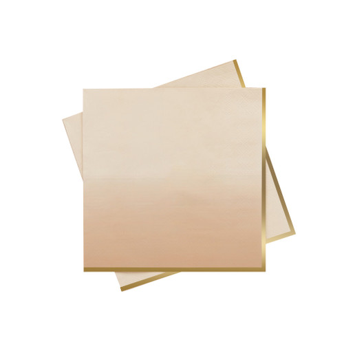 Gold & Peach Ombre Paper Napkins - Pack of 16