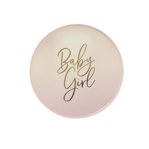 Pink 'Baby Girl' Paper Plates - Pack of 8
