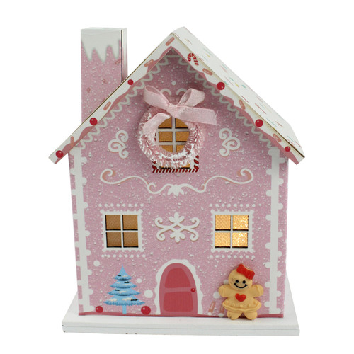 Light up house Pink with Bow (2xAAA Batteries not included) 11.5x7.5x14.5cm