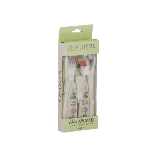 Vin All Aboard 2Pce Kids Travel Cutlery + Case