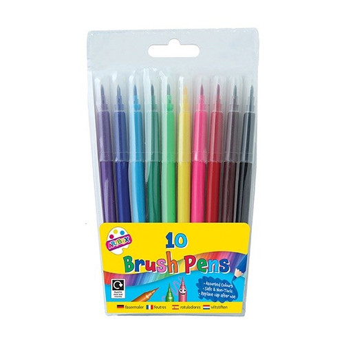 10 Quality Brush Fibre Pens