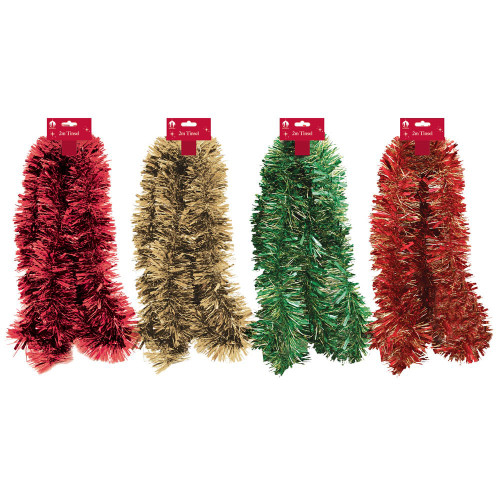 Tinsel XMAS 2m Chunky - Traditional MIX