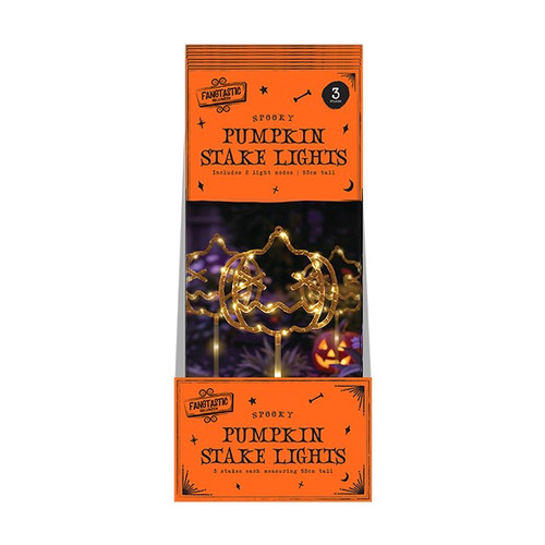 Halloween Light Up Pumpkin Stakes 3pk 