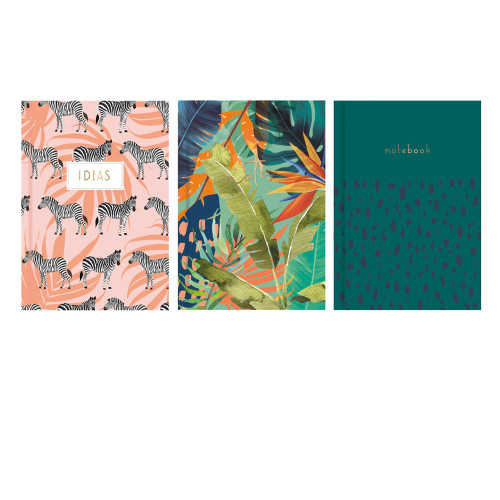 A5 Hardback Notebook Wild Design 3 Assorted