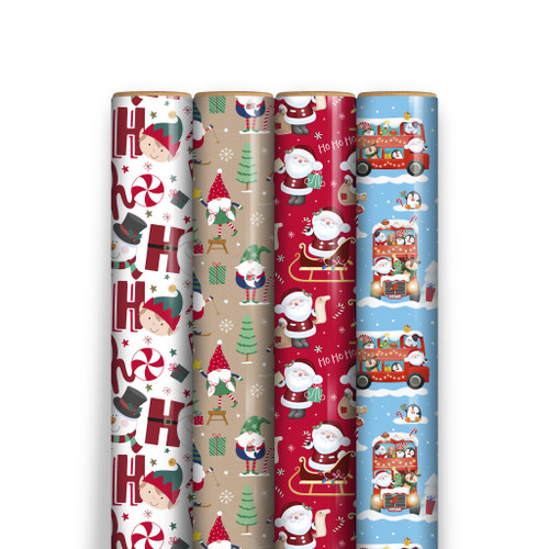 7M Cute Gift Wrap 4 Assorted designs