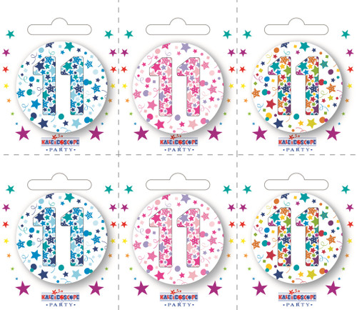 AGE 11 Small Badges 6 Assorted