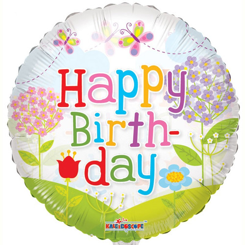 18" Birthday landscape Clearview Balloon