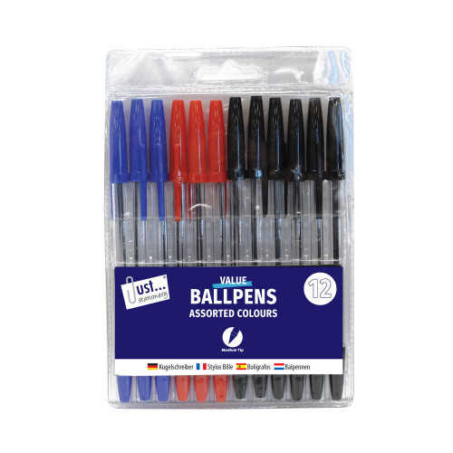 12 Assorted Ballpoint Pens