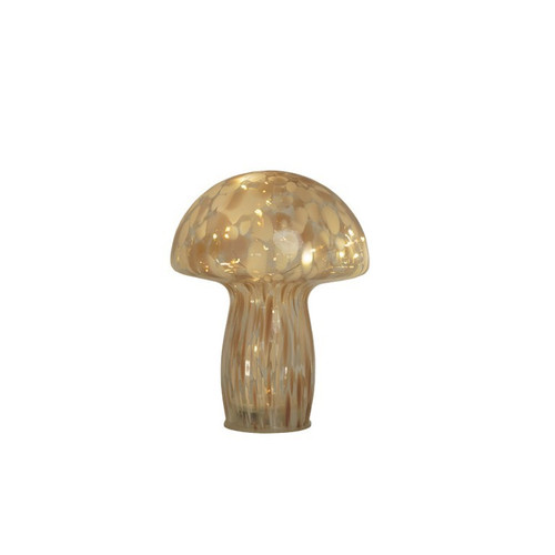 Pink & White GlassArt Mushroom  Large