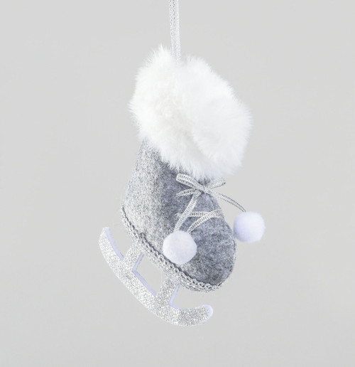 10cm Fabric Skate Decoration Silve