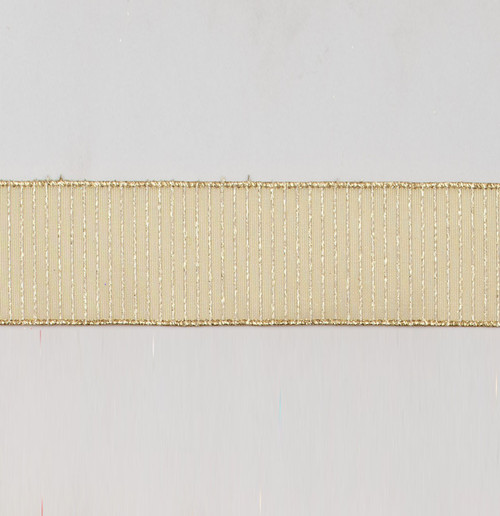 2.5"x10Y Stripe Ribbon Gold