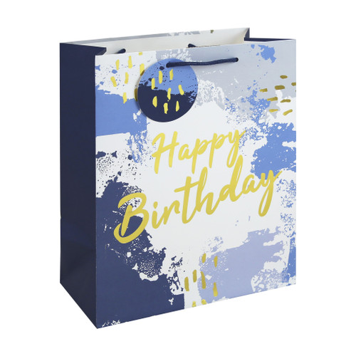 Blue Wcolour Hbday Gift Bag 