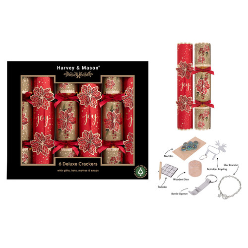 6 X 13.5" Deluxe Poinsettia Crackers