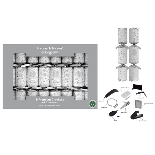 8 X 12.5" Premium Silver Text Crackers