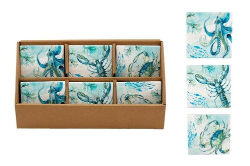 10X10Cm Ocean Print Coasters