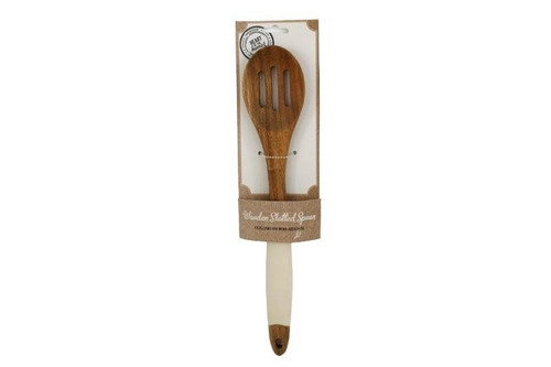 30.5Cm Wooden Slotted Spoon