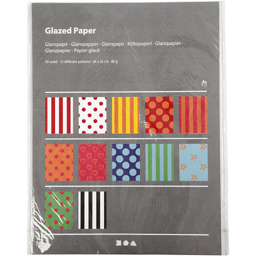 Glazed Paper Patterned Assortment 50 Sheet