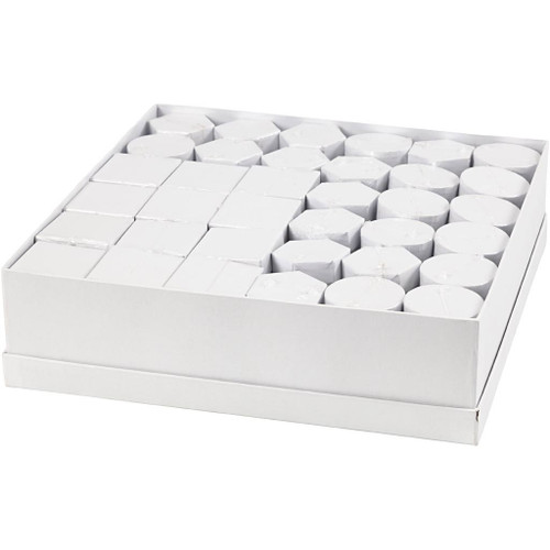 Boxes, white, H: 7+9 cm, size 4,5+6 cm, 36 set/ 1 pack