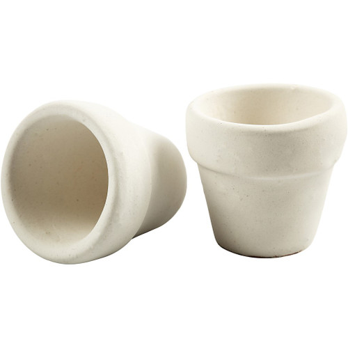 Flower Pots, white, H: 4,6 cm, D: 5,2 cm, 6 pc/ 1 box