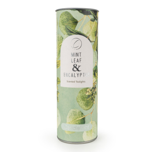 Set Of 9 Tealights Mint Leaf & Eucalyptus - 5% Relaxing Eucalyptus Scent