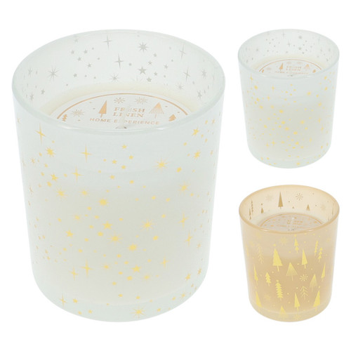 Scented Candle In Coloured Glass, Glass Size: D88X100Mm, , 2 Asst Light Yellow/ 