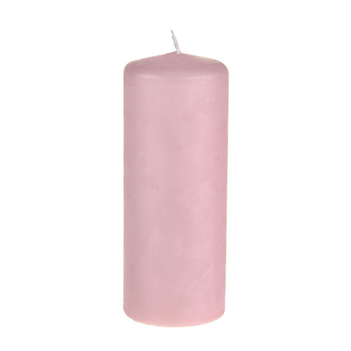 Ice Crystal Pillar Candle Pink 15 cm