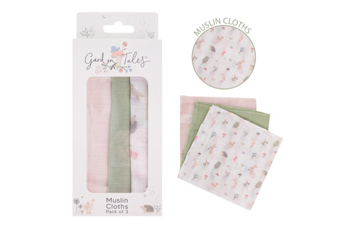 Garden Tales  3Pk Muslin Cloths