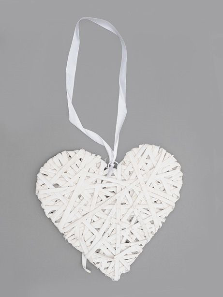 Rustic Heart Slice White Lrg